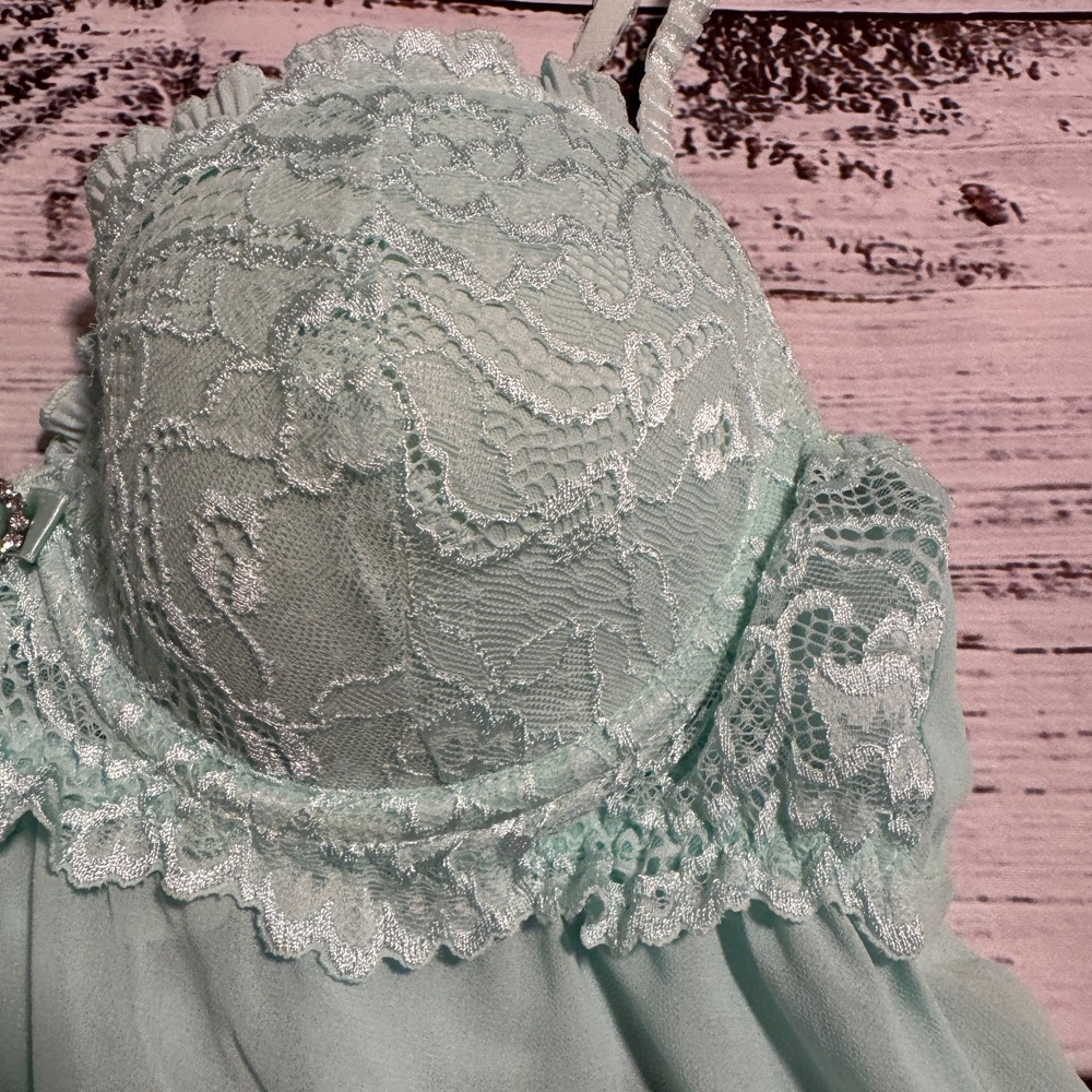 Seductive Wear by Cinema Etoile Mint Green Night Gown Top Women's Size Small‎ - Picture 5 of 9